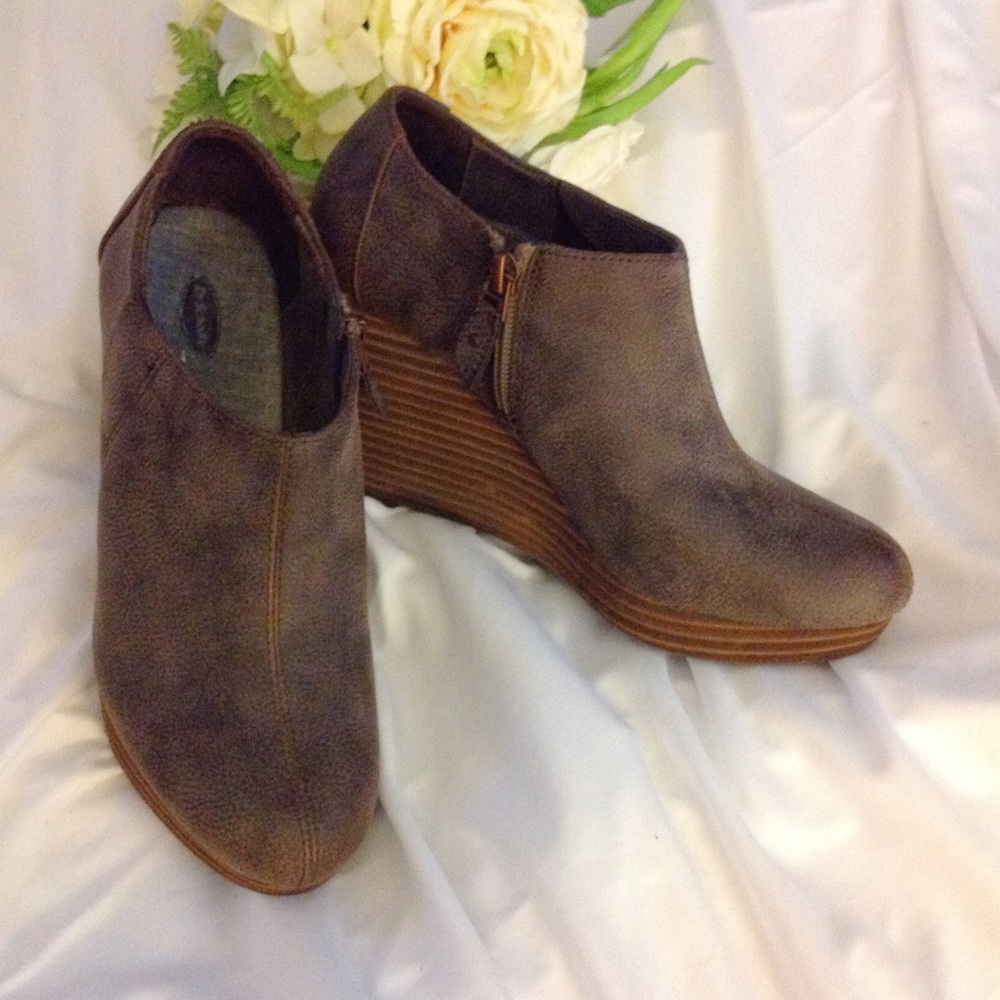 Dr. Scholls, True Comfort, leather, wedge booties